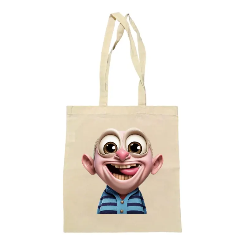 Sacosa din bumbac natur cu manere lungi, Capitanul Ochila, 38x42cm