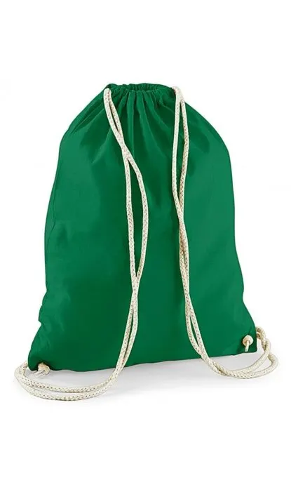 Saculet bumbac pentru gradinita sau activitati sportive culoare verde